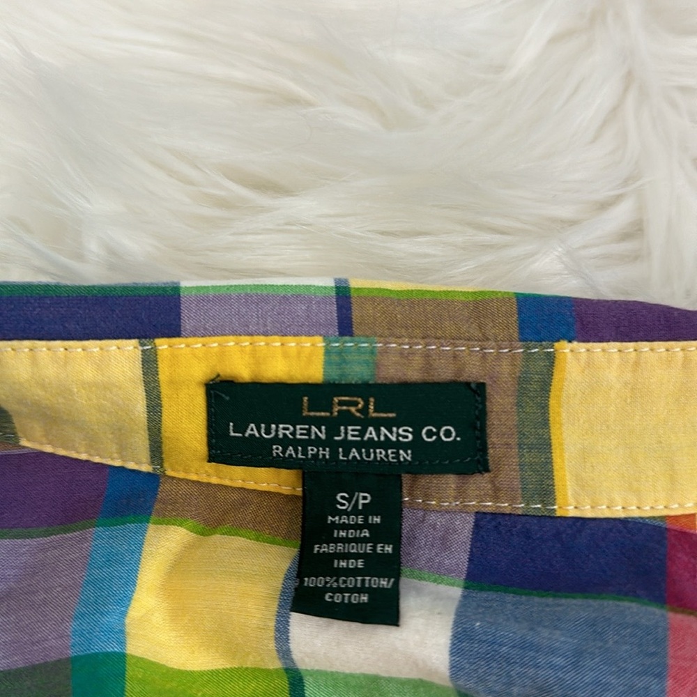 Ralph Lauren Yellow Plaid Button Down Shirt - Picture 3 of 3